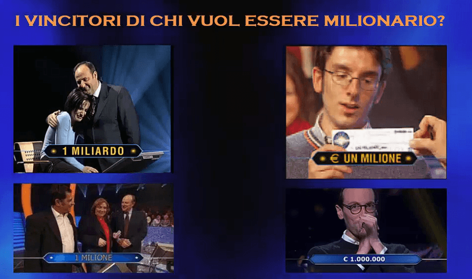 Chi vuol essere milionario Il torneo - Vincitori un milione di euro