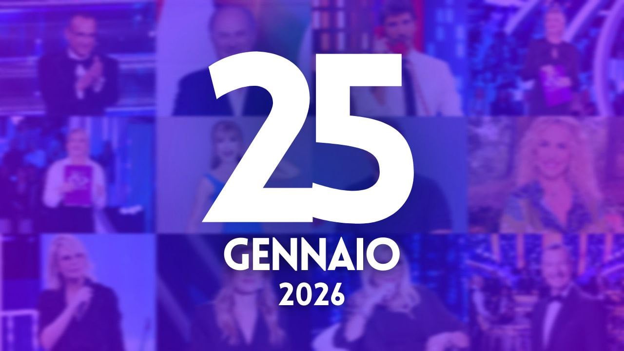 ascolti tv notizie 25 gennaio 2026
