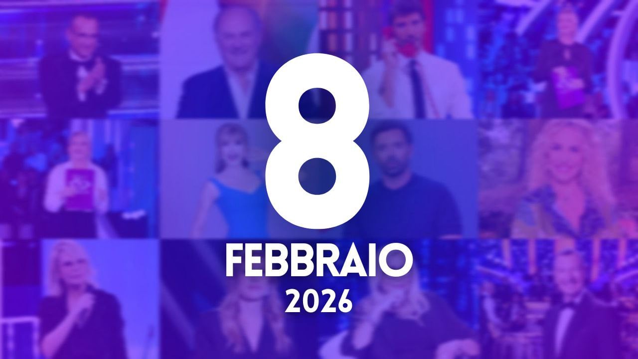 ascolti tv notizie 8 febbraio 2026