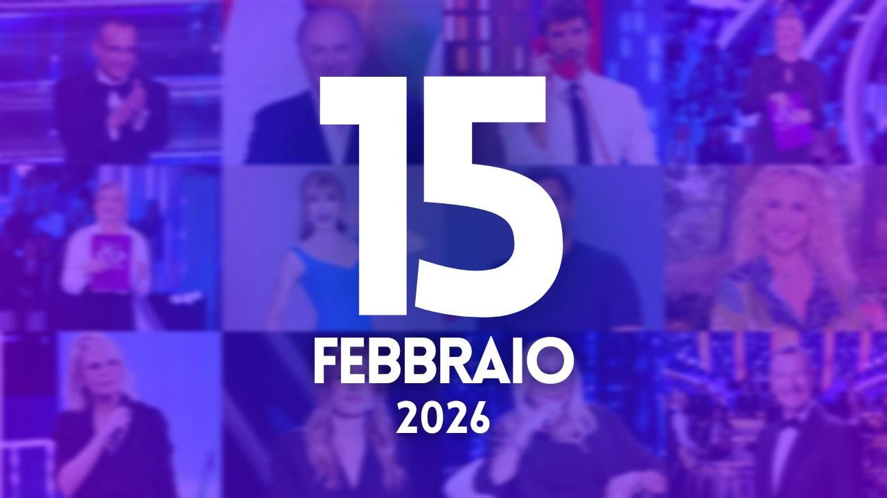 ascolti tv notizie 15 febbraio 2026