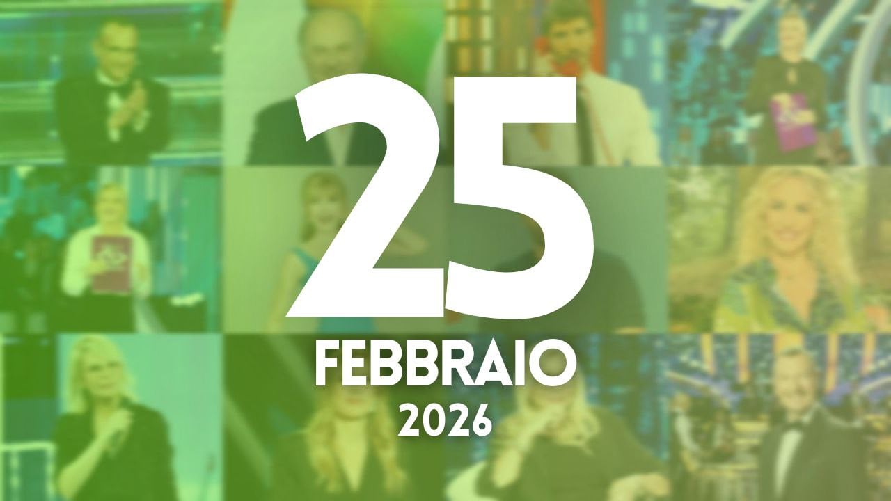 ascolti tv notizie 25 febbraio 2026